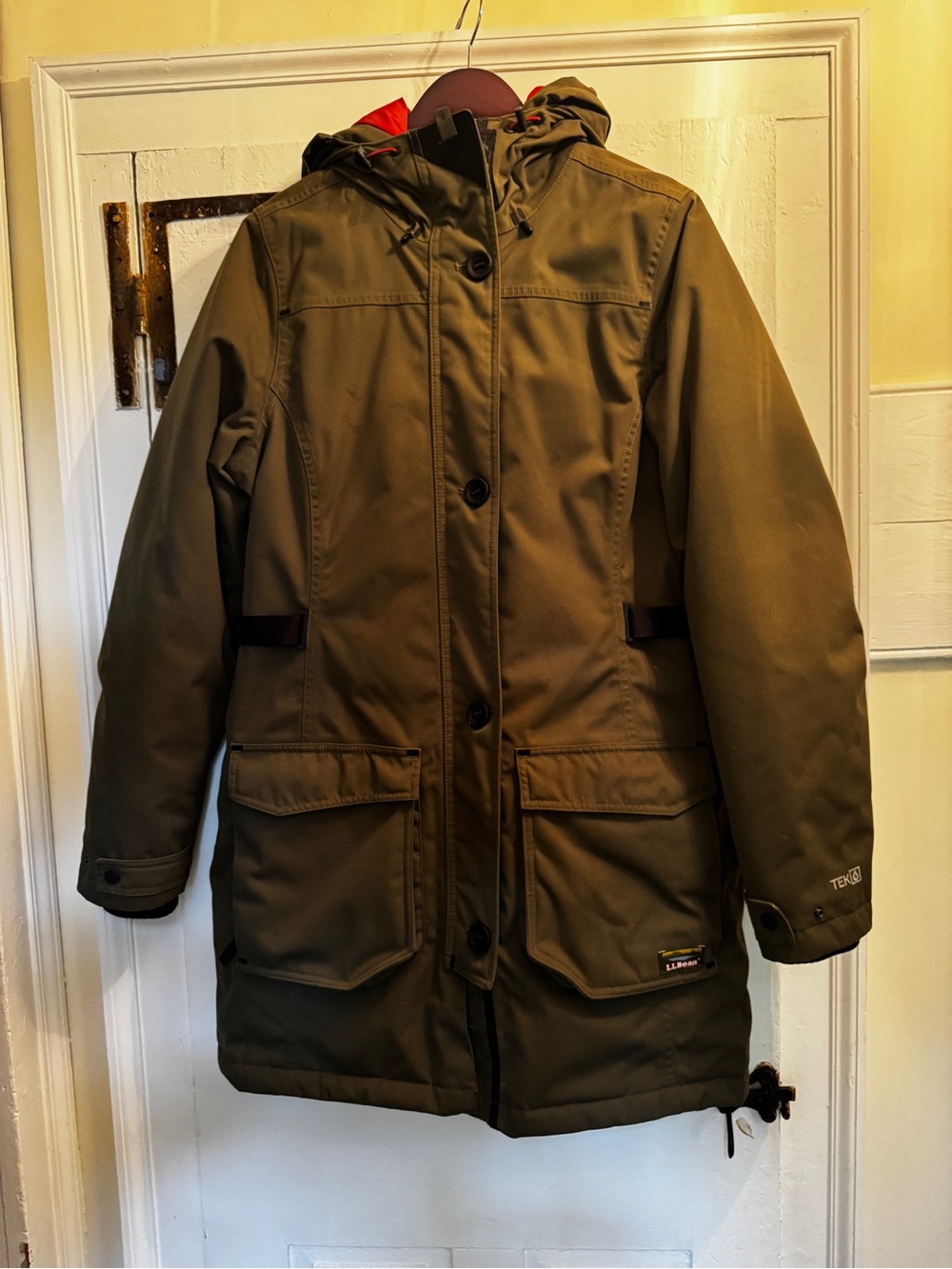 L.L.Bean Maine Mountain Parka Olive Down Sz S Waterproof
